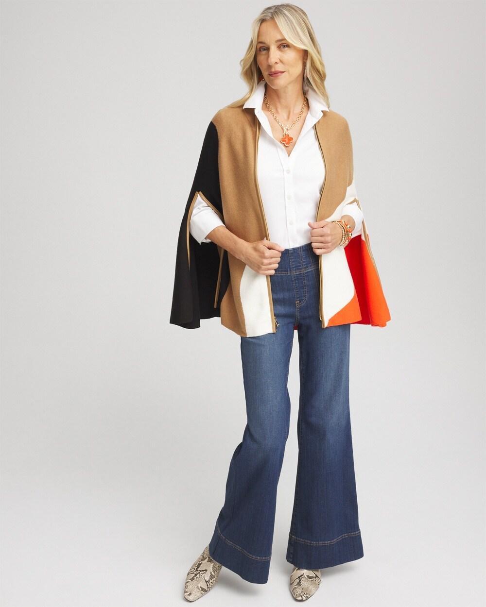 Colorblock Sweater Cape Product Image