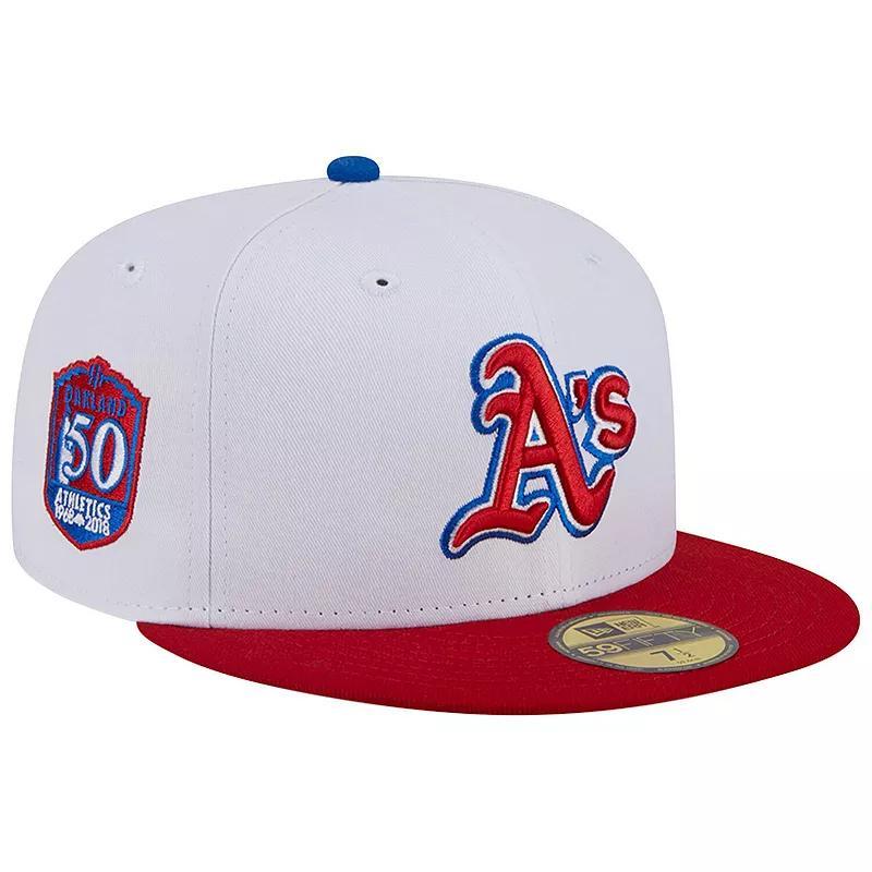 Mens New Era /Red Oakland Athletics Undervisor 59FIFTY Fitted Hat Product Image