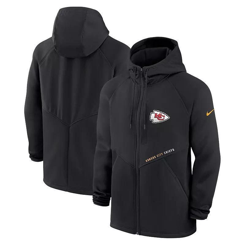 Nike Mens Black Kansas City Chiefs Spacer Raglan Performance Full-Zip Hoodie Product Image