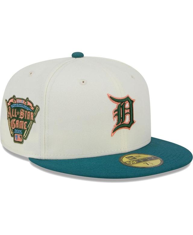 Mens New Era Cream Detroit Tigers Chrome Evergreen 59FIFTY Fitted Hat Product Image