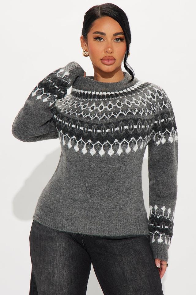 Ski Trip Fair Isle Sweater - Grey/combo Product Image