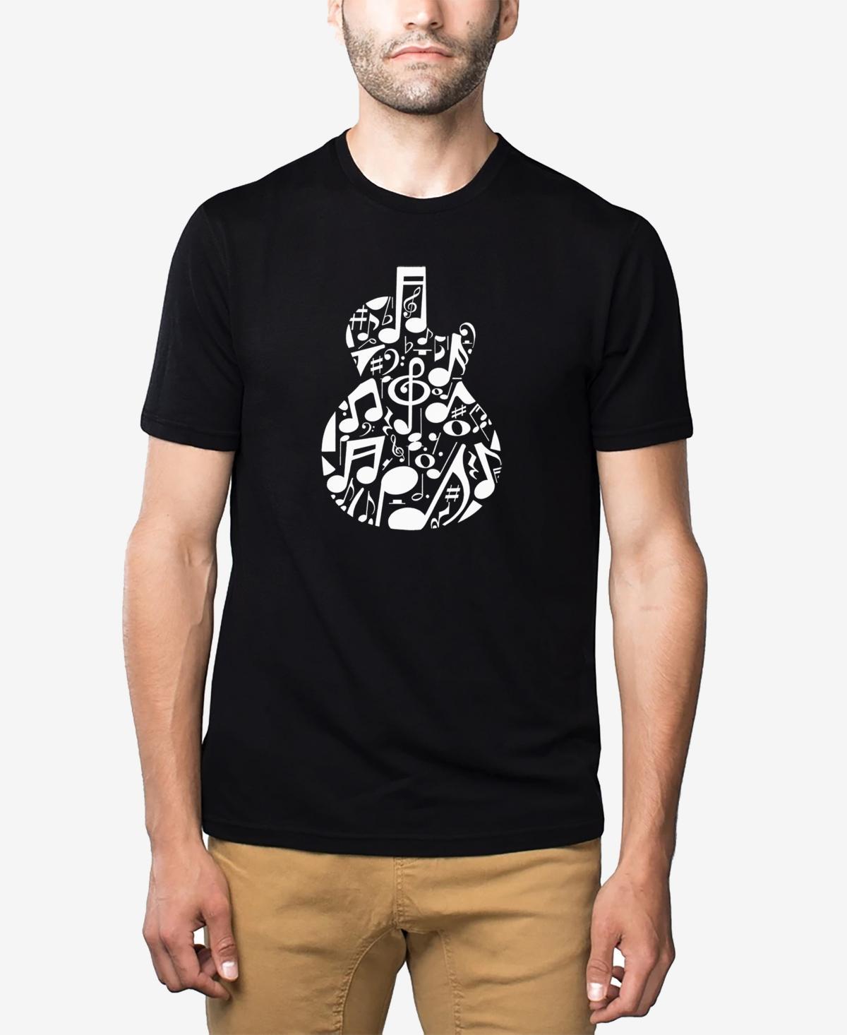 La Pop Art Mens Music Notes Guitar Premium Blend Word Art T-shirt Product Image