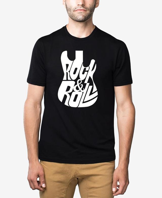 La Pop Art Rock And Roll Guitar - Mens Premium Blend Word Art T-Shirt Product Image