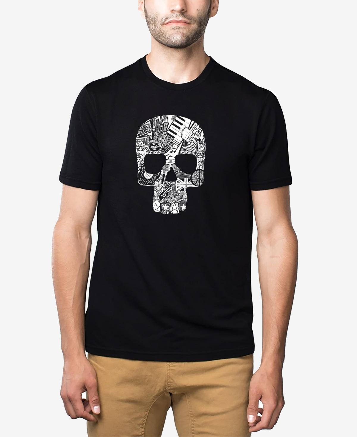 La Pop Art Mens Rock N Roll Skull Premium Blend Word Art T-shirt Product Image