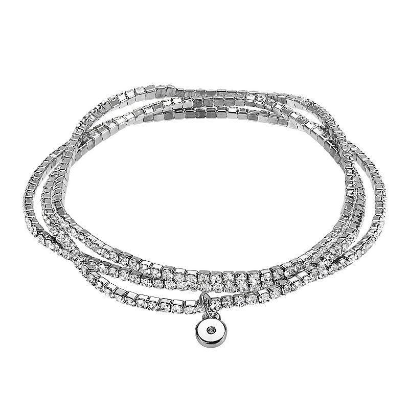 LC Lauren Conrad Simulated Crystal Multistrand Bracelet, Womens, Silver Tone Product Image