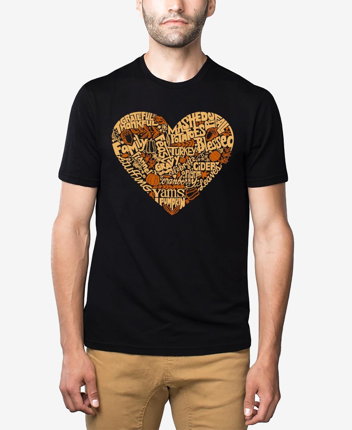 La Pop Art Mens Thanksgiving Heart Premium Blend Word Art T-Shirt Product Image