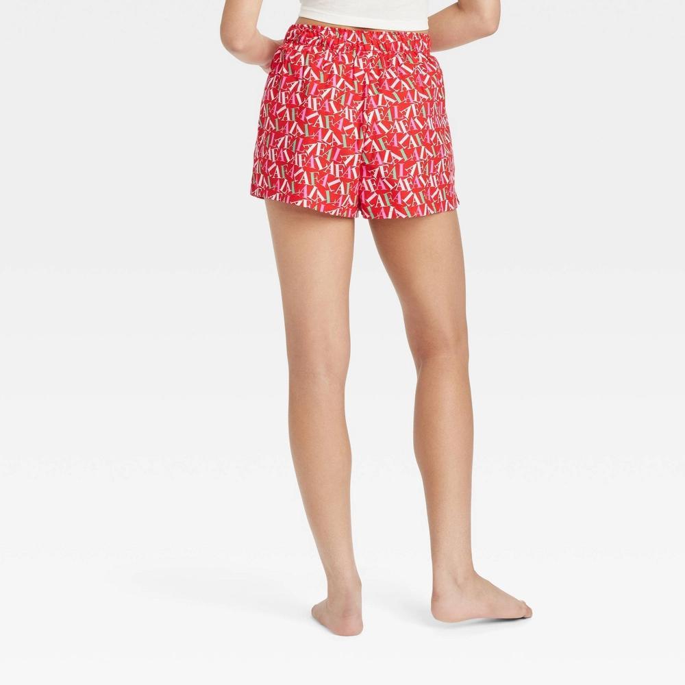 Womens Boxer Pajama Shorts - Colsie Red XXL Product Image