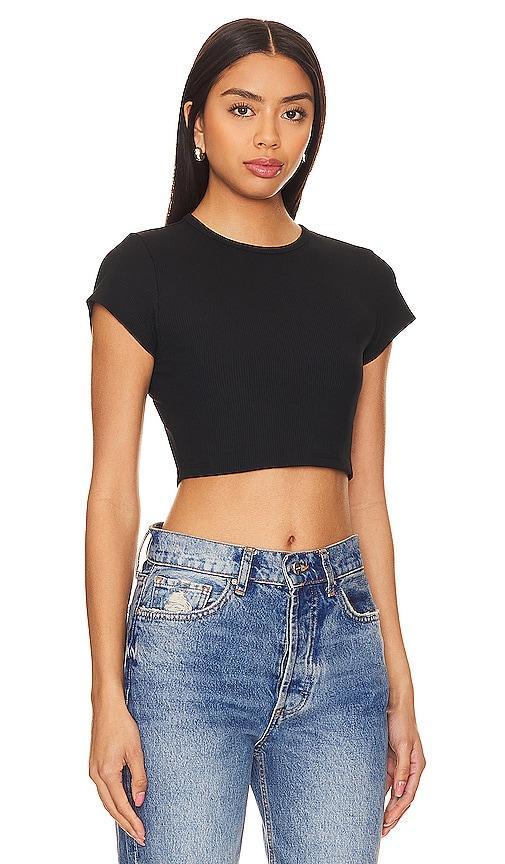 Susana Monaco Crewneck Rib Crop T-Shirt Product Image