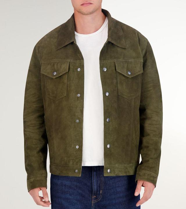 Men's Suede Trucker Jacket Product Image