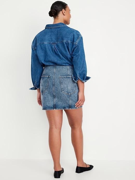 Mid-Rise OG Jean Mini Skirt Product Image