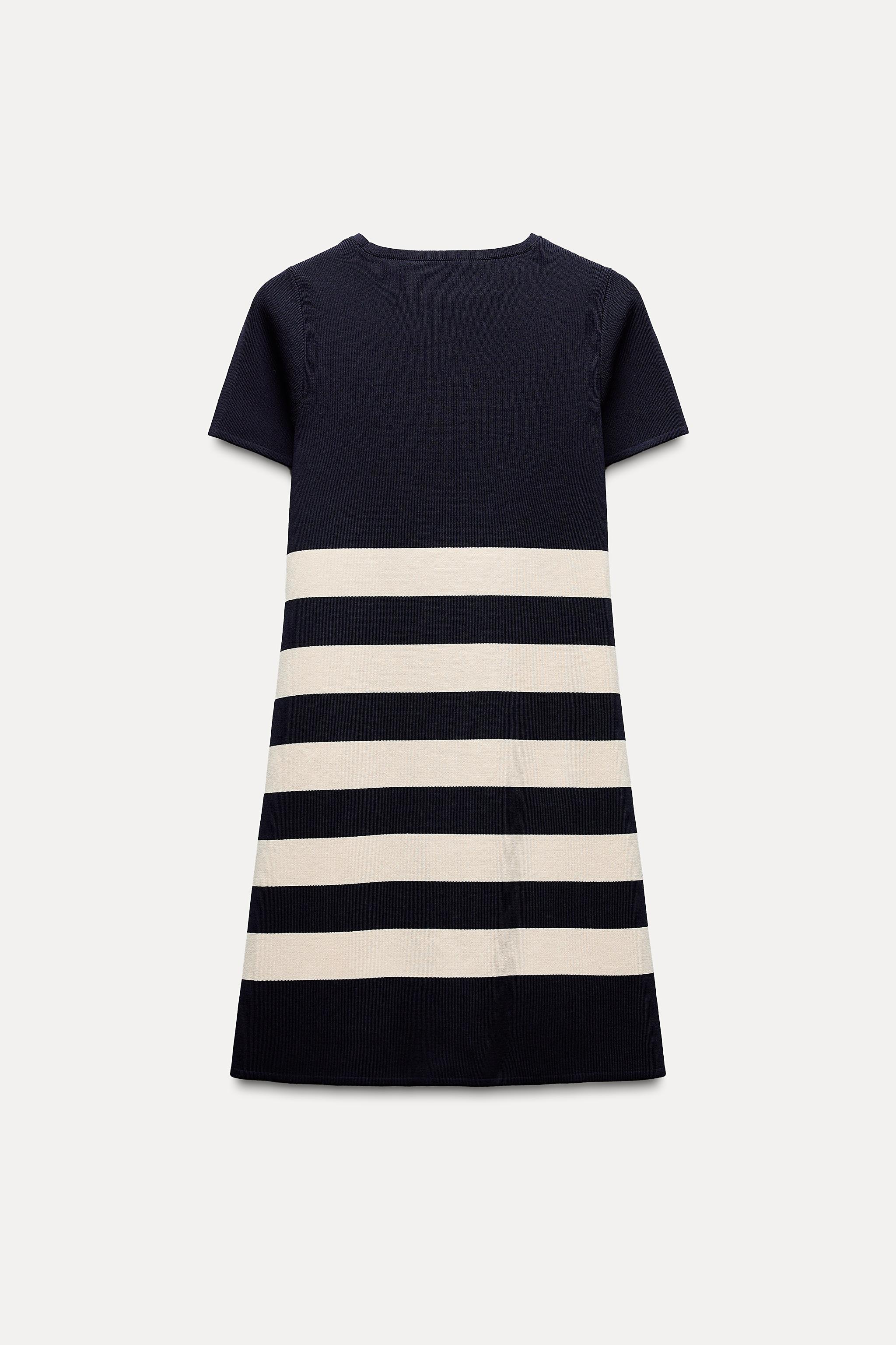 SHORT STRIPED KNIT DRESS Product Image