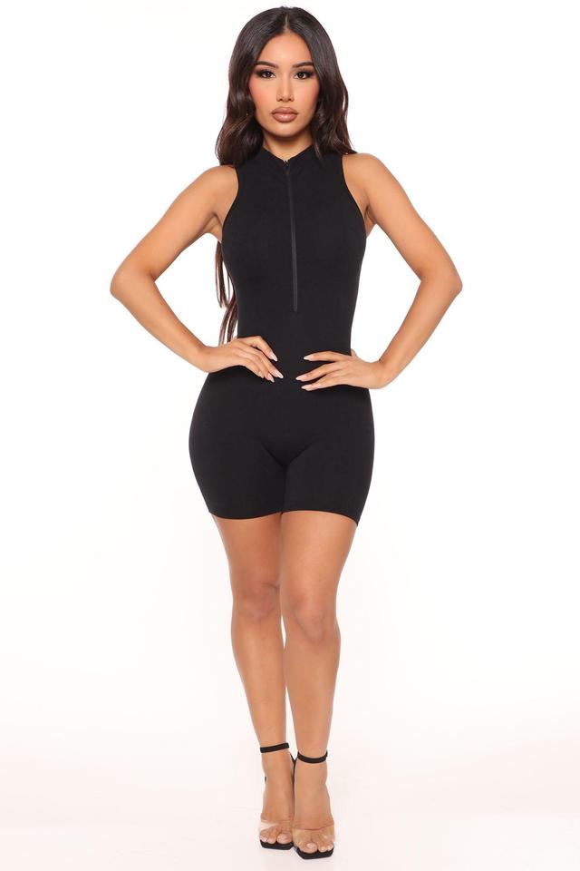 Smooth Talk Seamless Romper - Black Product Image