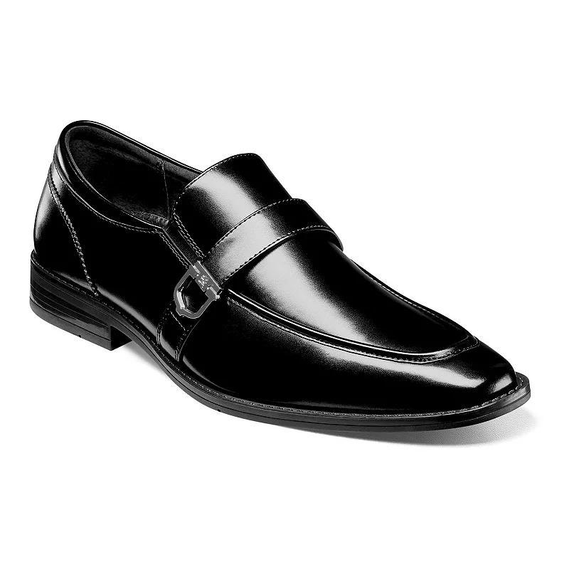 Stacy Adams Kester Mens Leather Dress Loafers Black Product Image