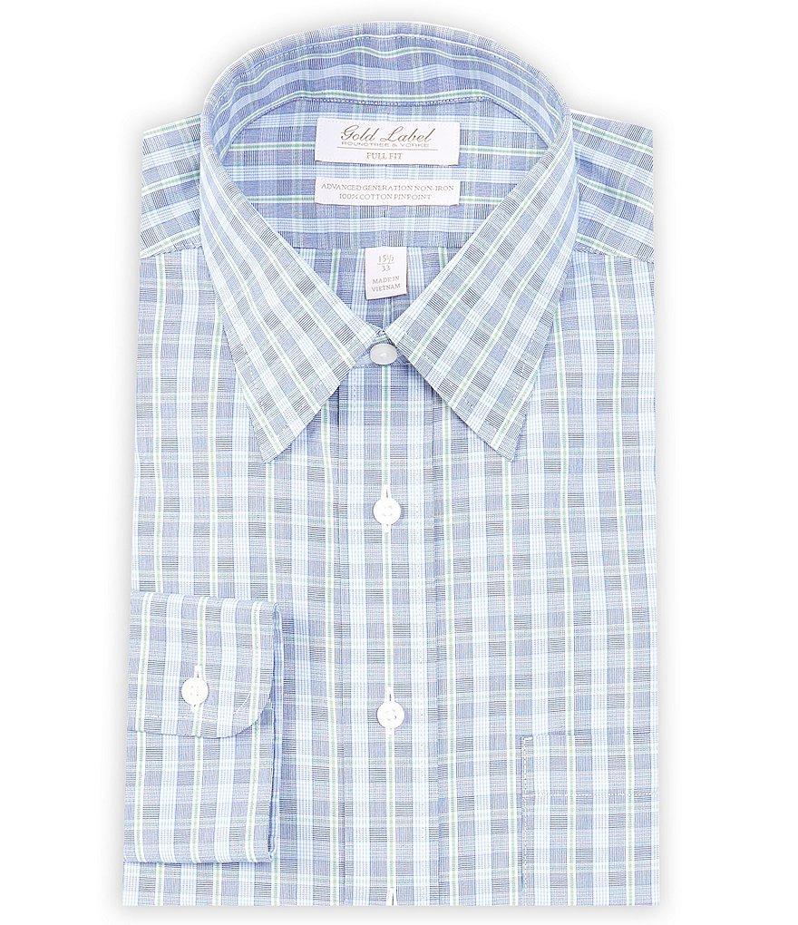 Gold Label Roundtree & Yorke Full Fit Non-Iron Point Collar Checked Dress Shirt Product Image