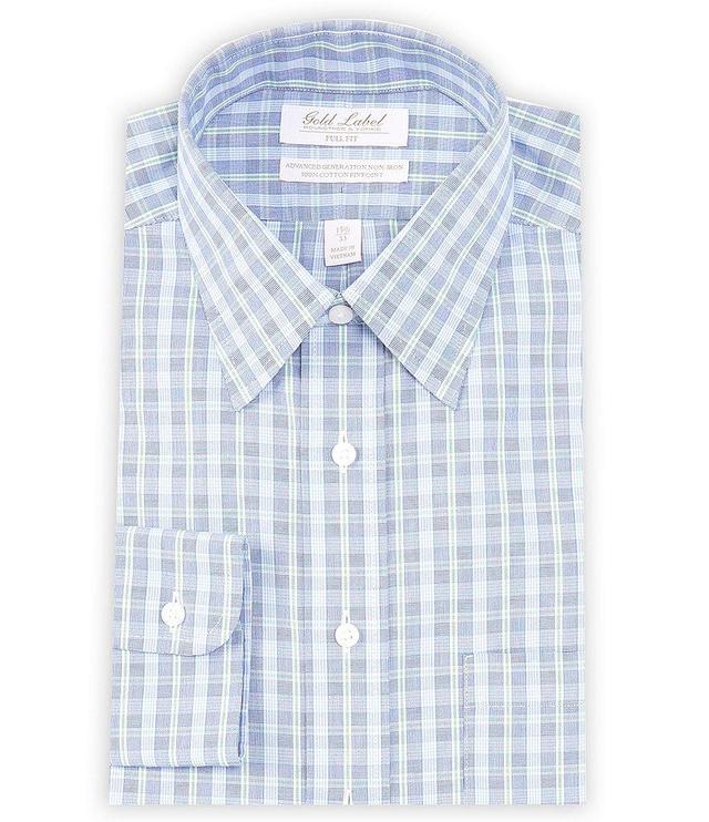 Gold Label Roundtree & Yorke Full Fit Non-Iron Point Collar Checked Dress Shirt Product Image