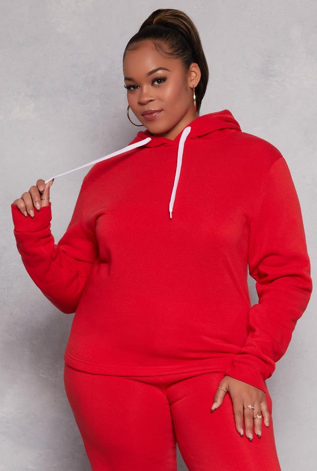 Womens Plus Size Fleece Pullover Hoodie Product Image