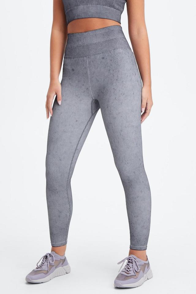 Fabletics Ultra High-Waisted Seamless Rib 7/8 Legging Womens blue Size XL Product Image