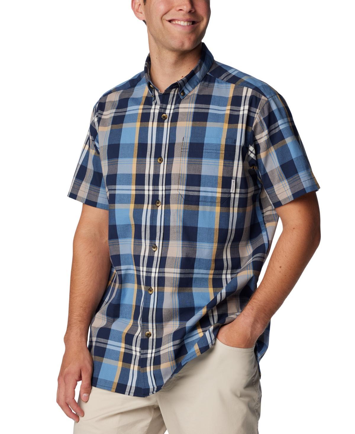 Mens Columbia Rapid Rivers Short Sleeve Shirt Blue Product Image