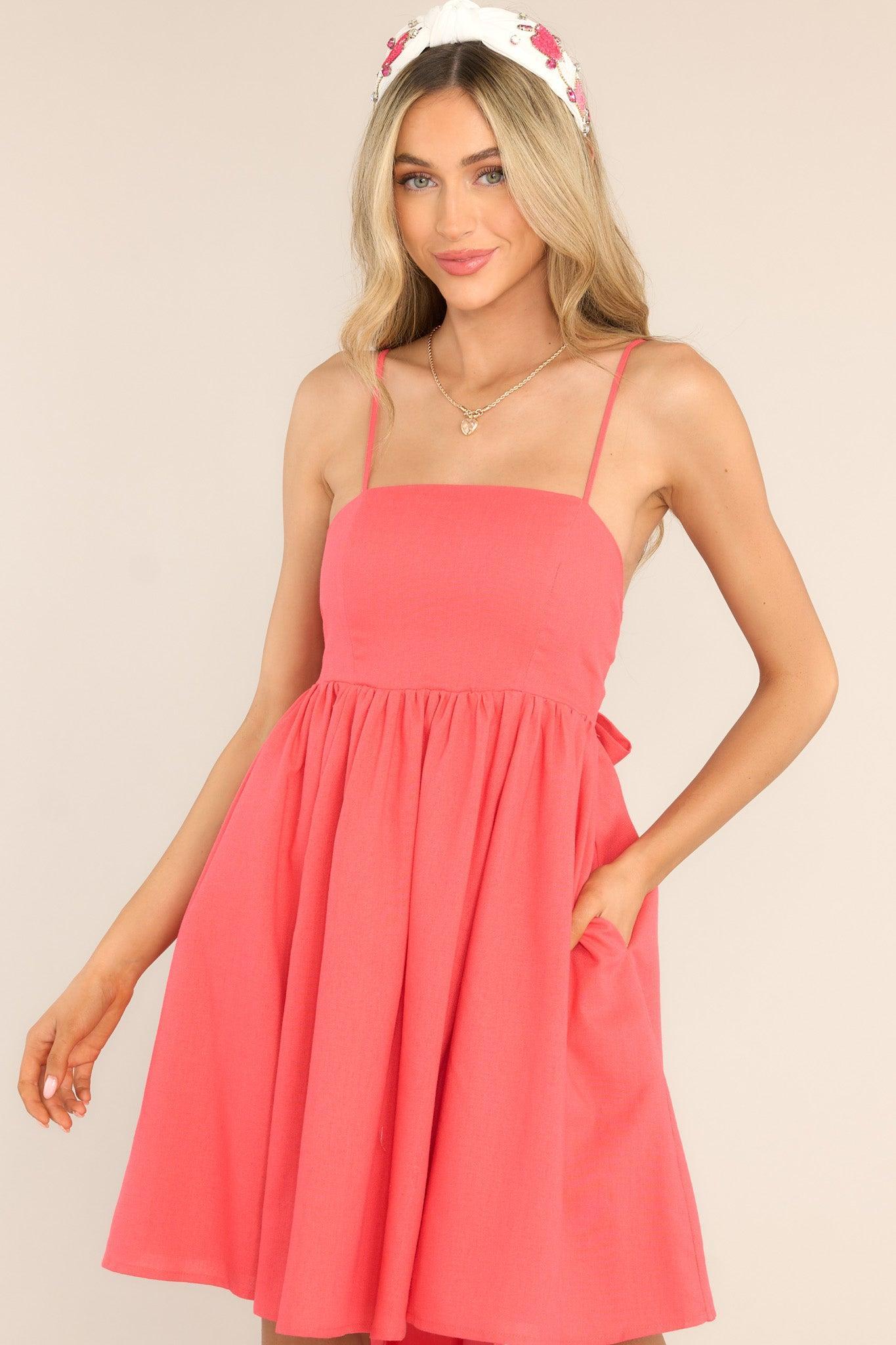 Take The High Road Coral Dress Product Image