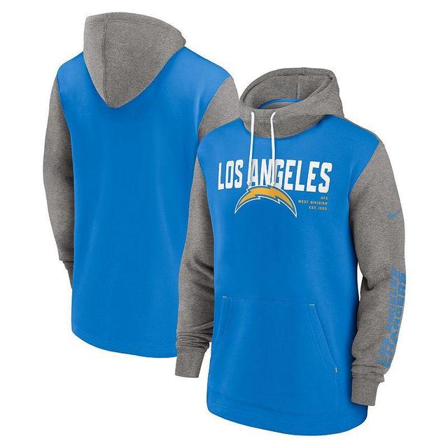 Mens Nike Powder Blue Los Angeles Chargers Fashion Color Block Pullover Hoodie Product Image