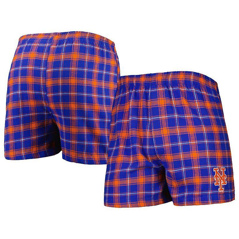 Mens Concepts Sport Royal/Orange New York Mets Ledger Flannel Boxers Product Image