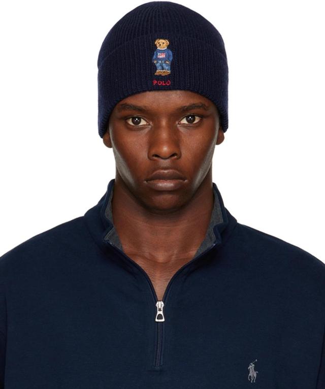 POLO RALPH LAUREN Cricket Bear Beanie In Newport Navy Product Image