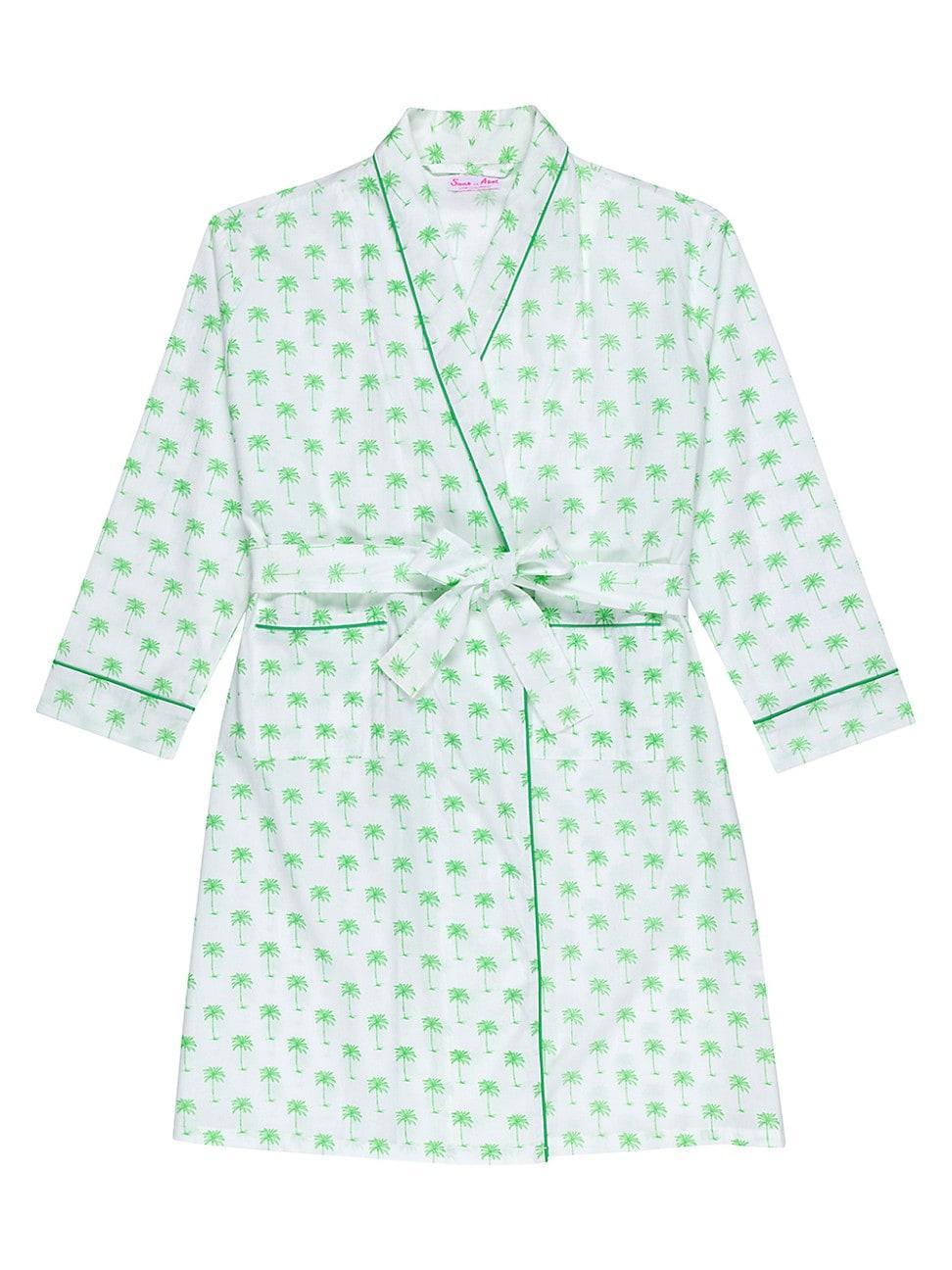 Womens Blue Palm Tree Robe Product Image