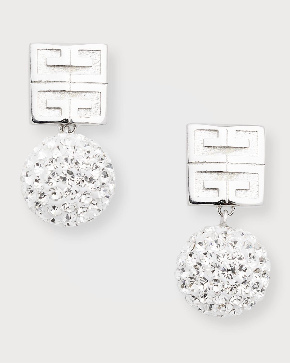 Womens 4G Silvertone & Crystal Drop Earrings Product Image