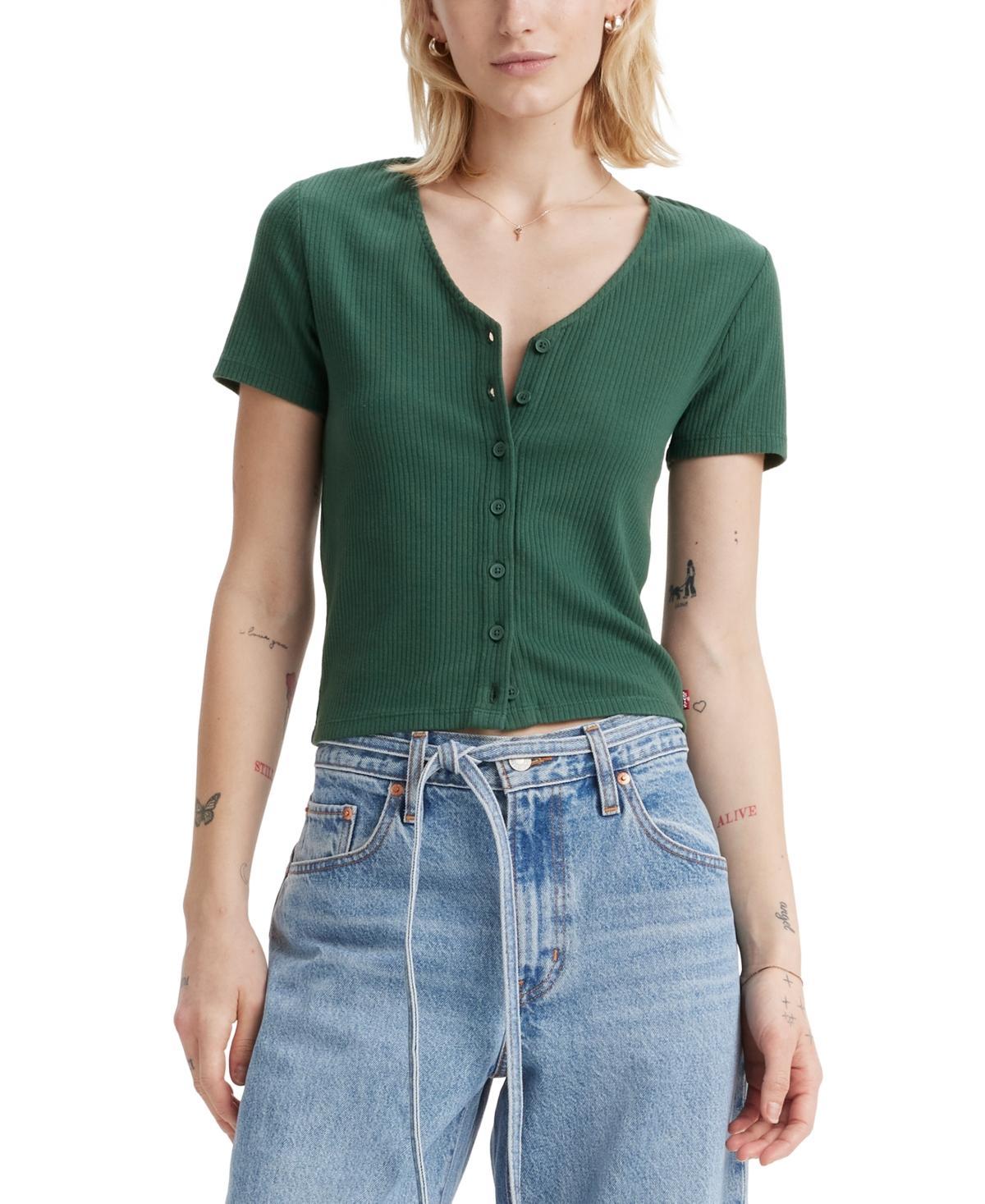 Levis Womens Muse Short-Sleeve V-Neck Top Product Image