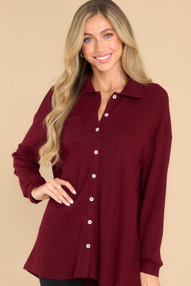 Set On You Burgundy Top Product Image