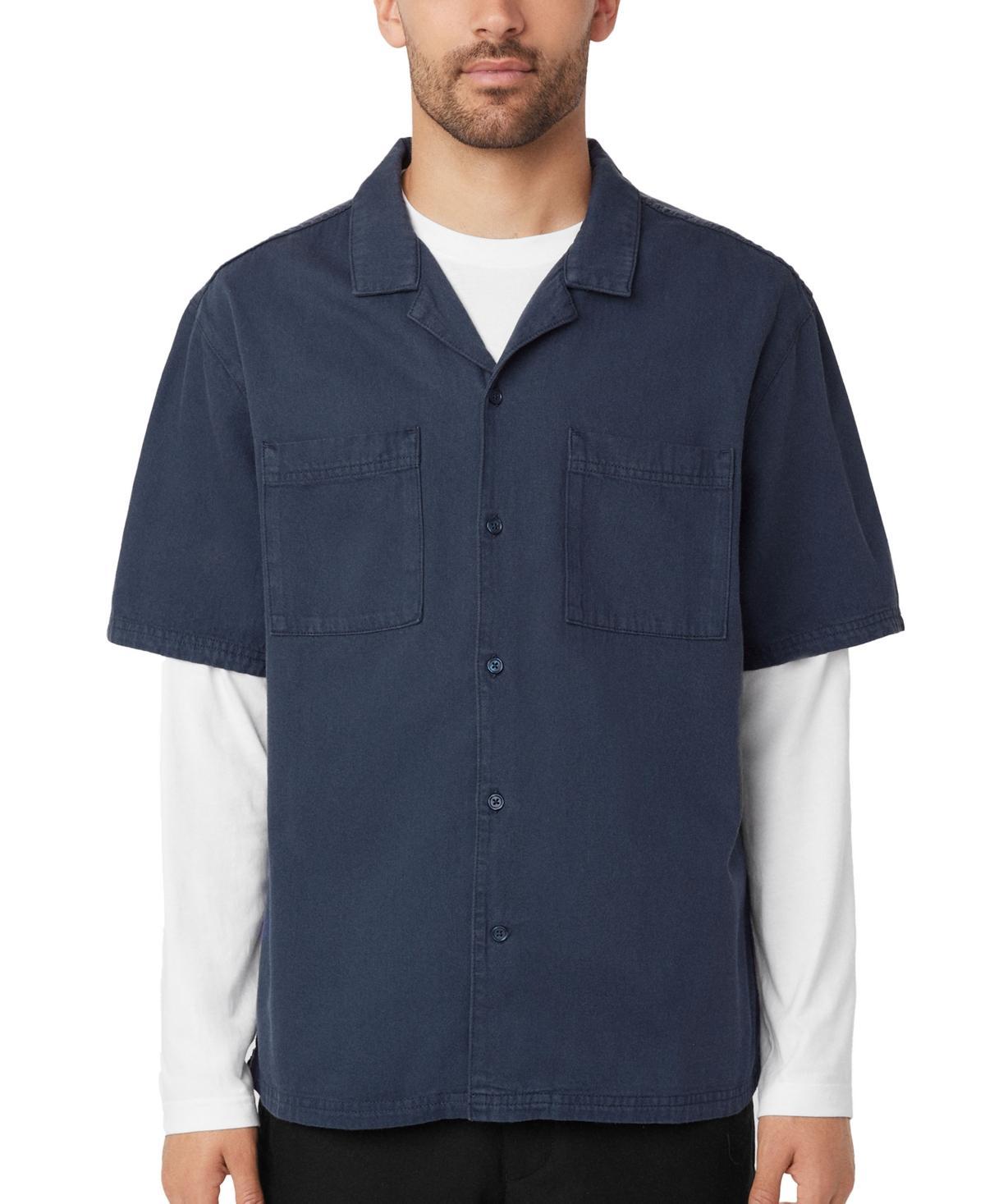 Frank And Oak Mens Loose-Fit Button-Down Camp Shirt Product Image