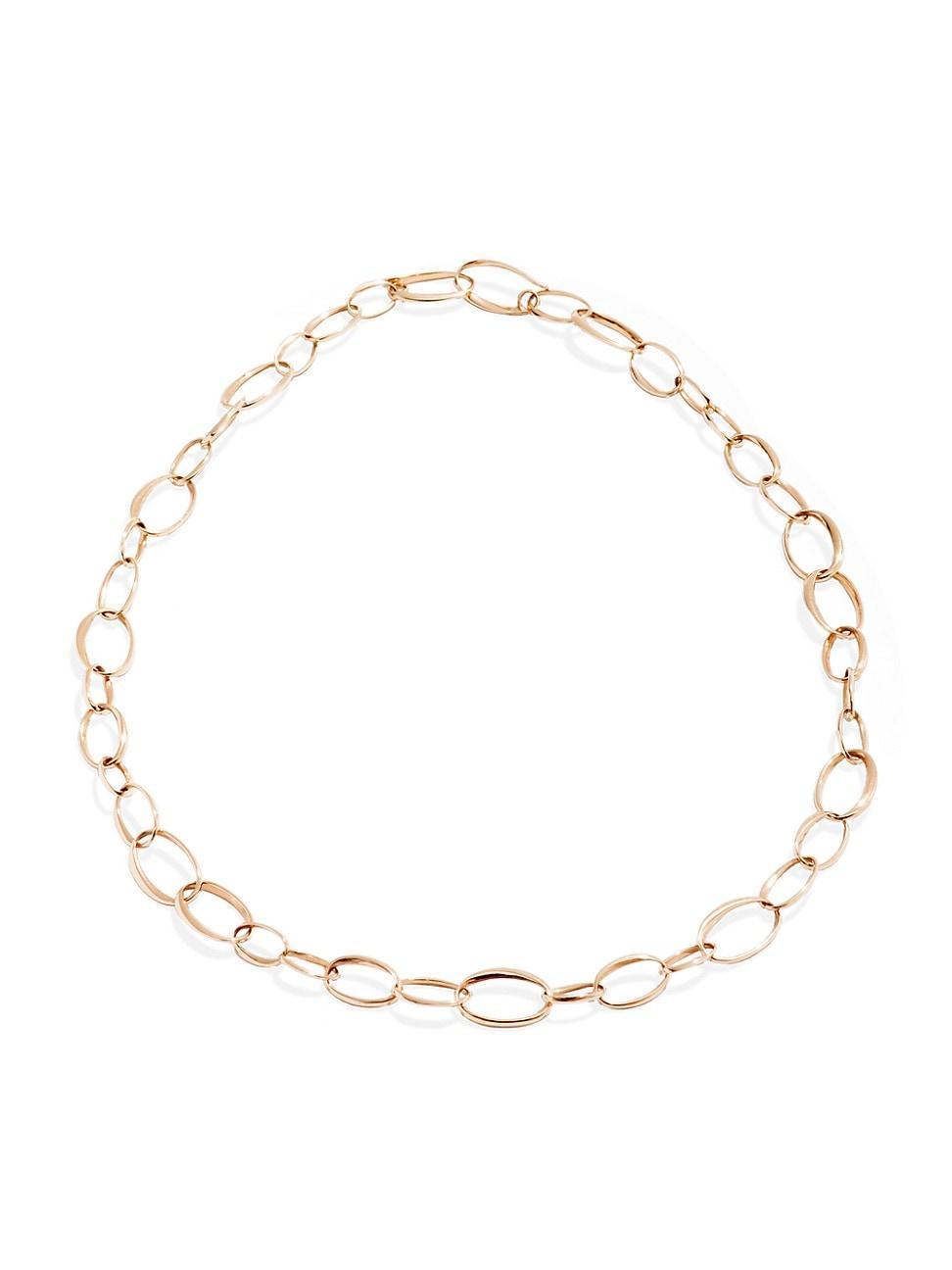 Womens 18K Rose Gold Oval-Link Chain Necklace Product Image