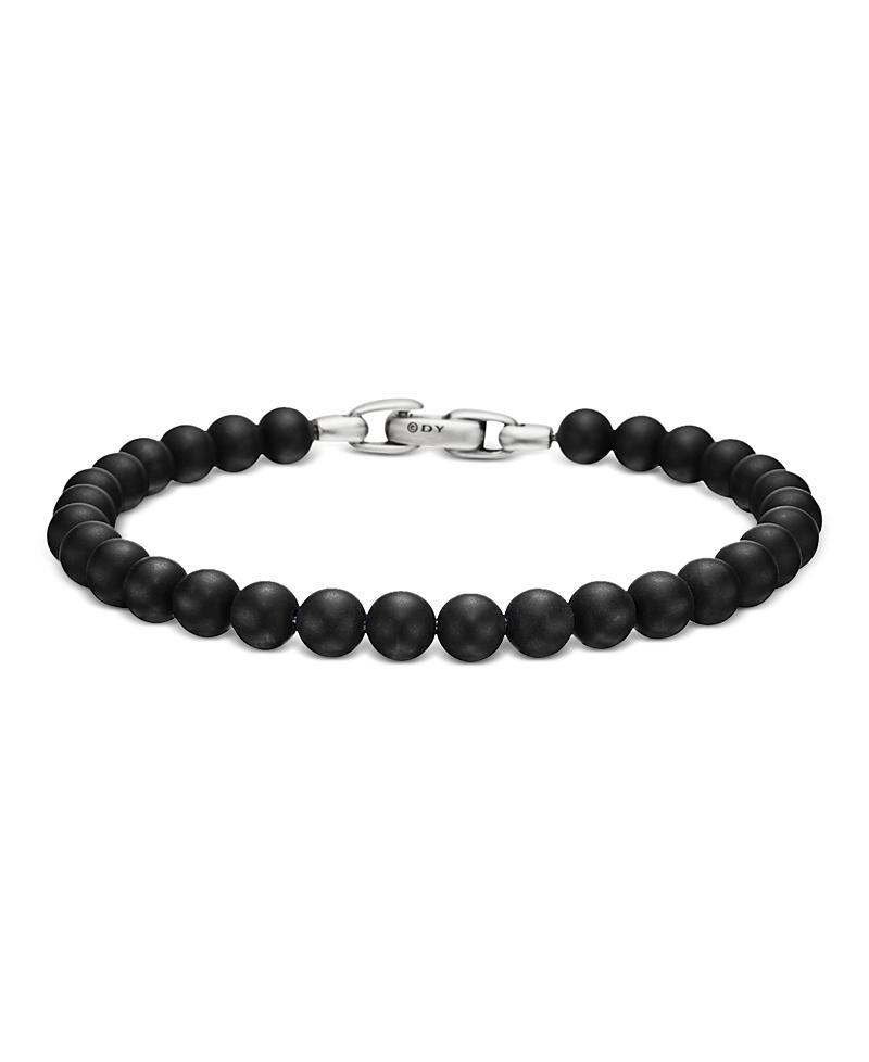 Mens Spiritual Beads Bracelet in Sterling Silver Product Image