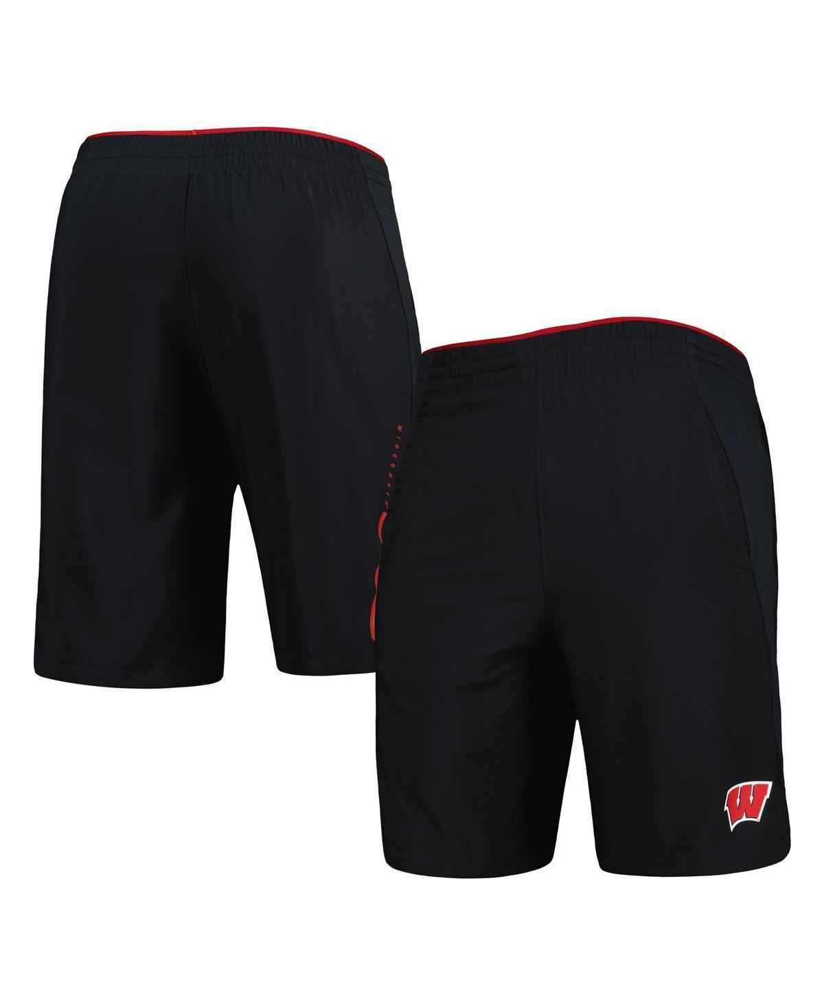 Mens Under Armour Black Wisconsin Badgers Woven Shorts Product Image