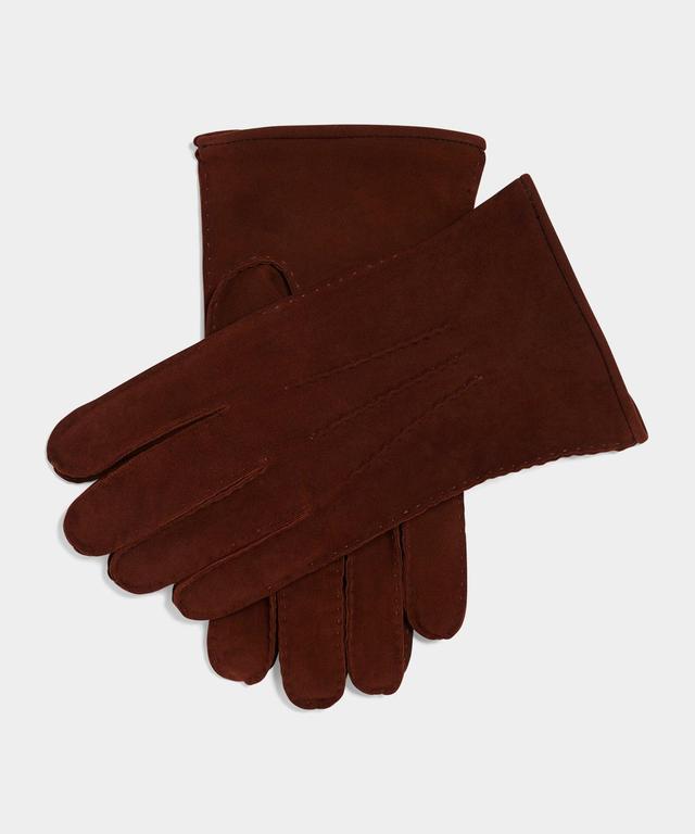 Suede Cashmere-Lined Glove in Brown Product Image