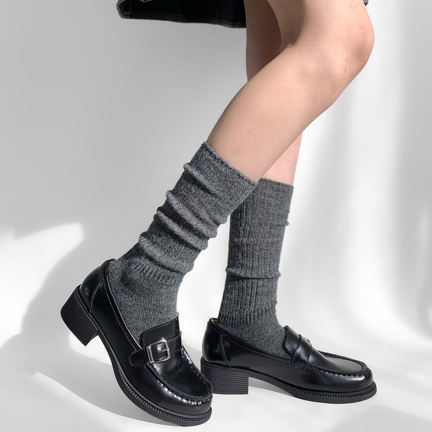 Plain Mid-Calf Socks Product Image