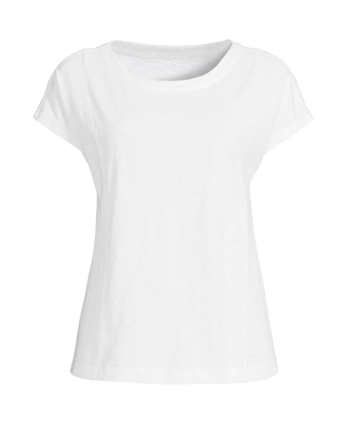 Lands End Womens Slub Wedge T-Shirt - White Product Image