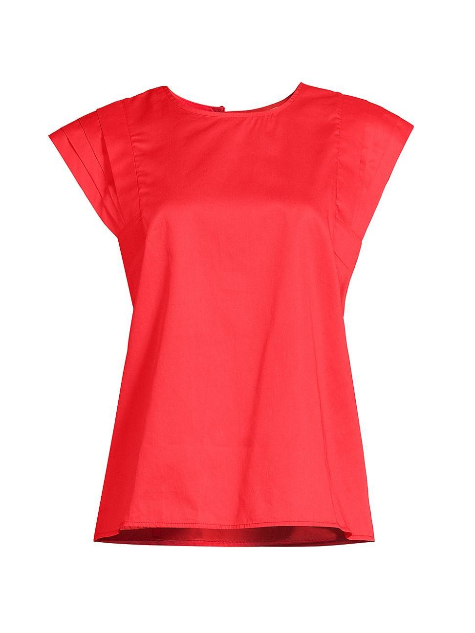 Womens Arlene Cotton Short-Sleeve Blouse Product Image