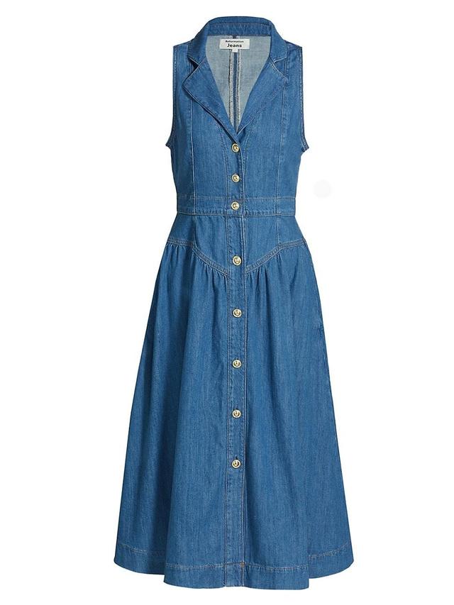 Womens Ellison Denim Drop-Waist Midi-Dress Product Image