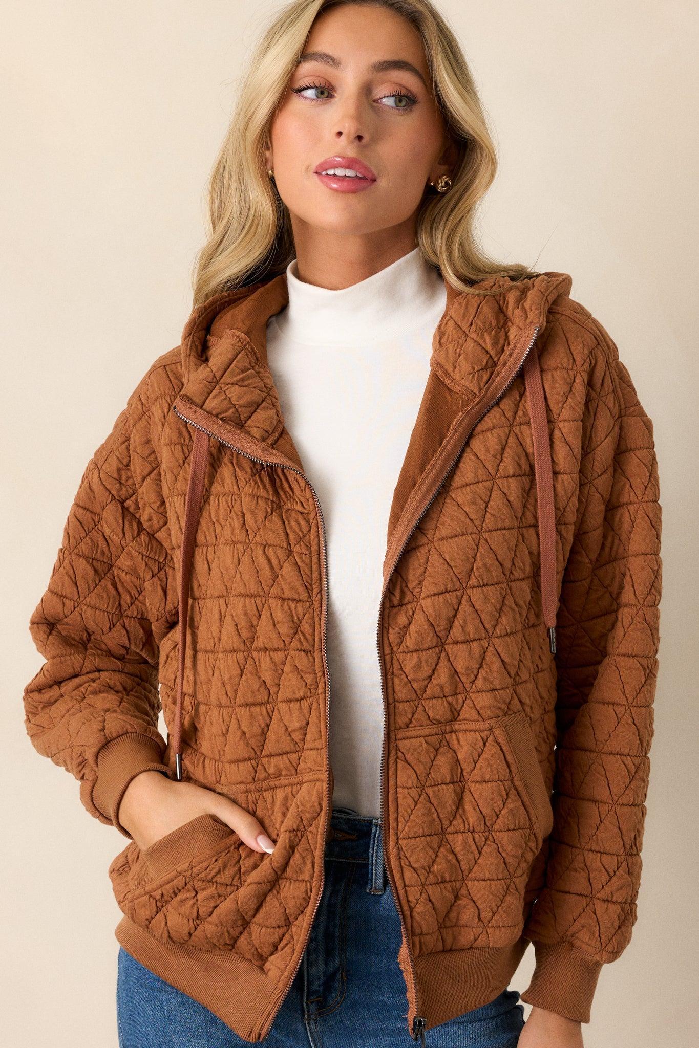 Stormy Skies Copper Quilted Jacket Product Image