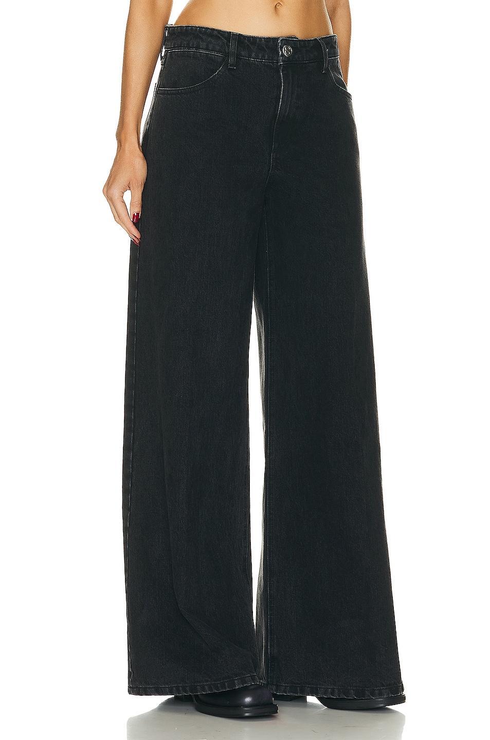 SPRWMN Wide Leg Tapered in Jones - Black. Size 30 (also in 24, 25, 26, 28, 29). Product Image