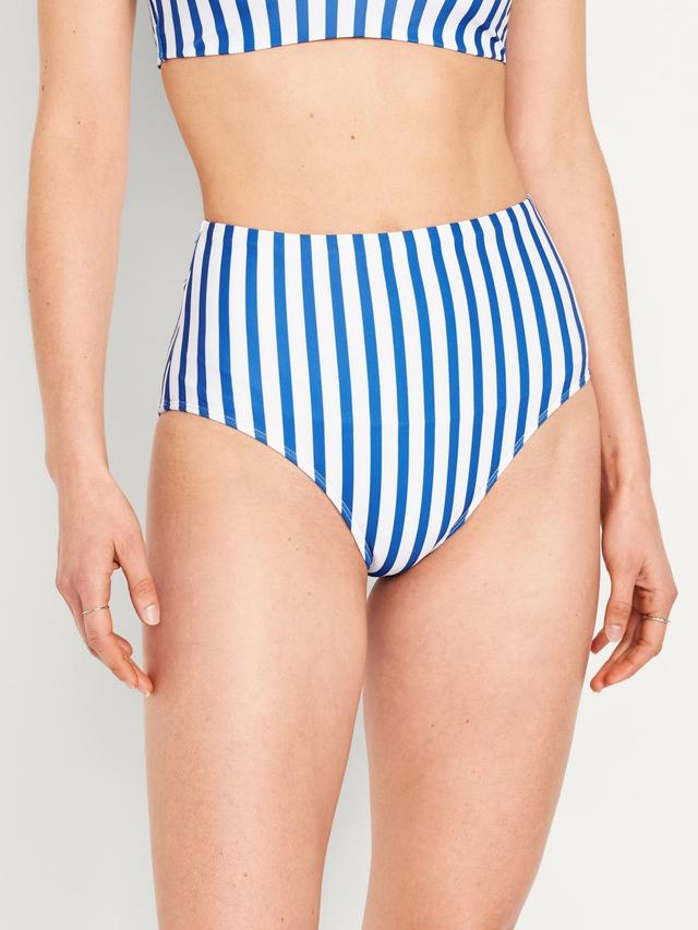 High-Waisted French-Cut Bikini Swim Bottoms Product Image