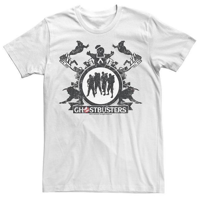 Mens Ghostbusters Group Shot Silhouette Distressed Poster Tee Product Image