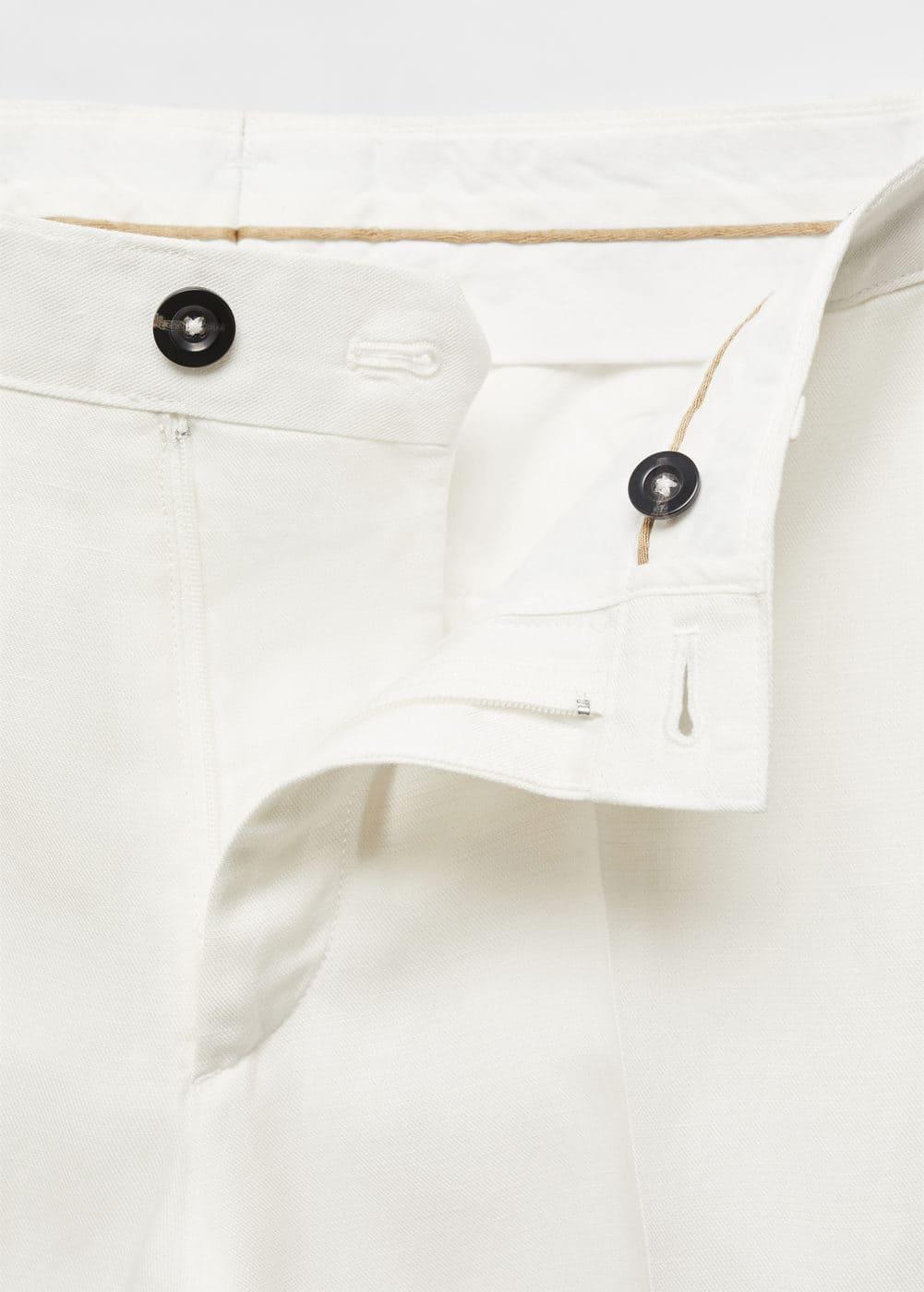 MANGO MAN - Linen-blend pants with pockets off whiteMen Product Image