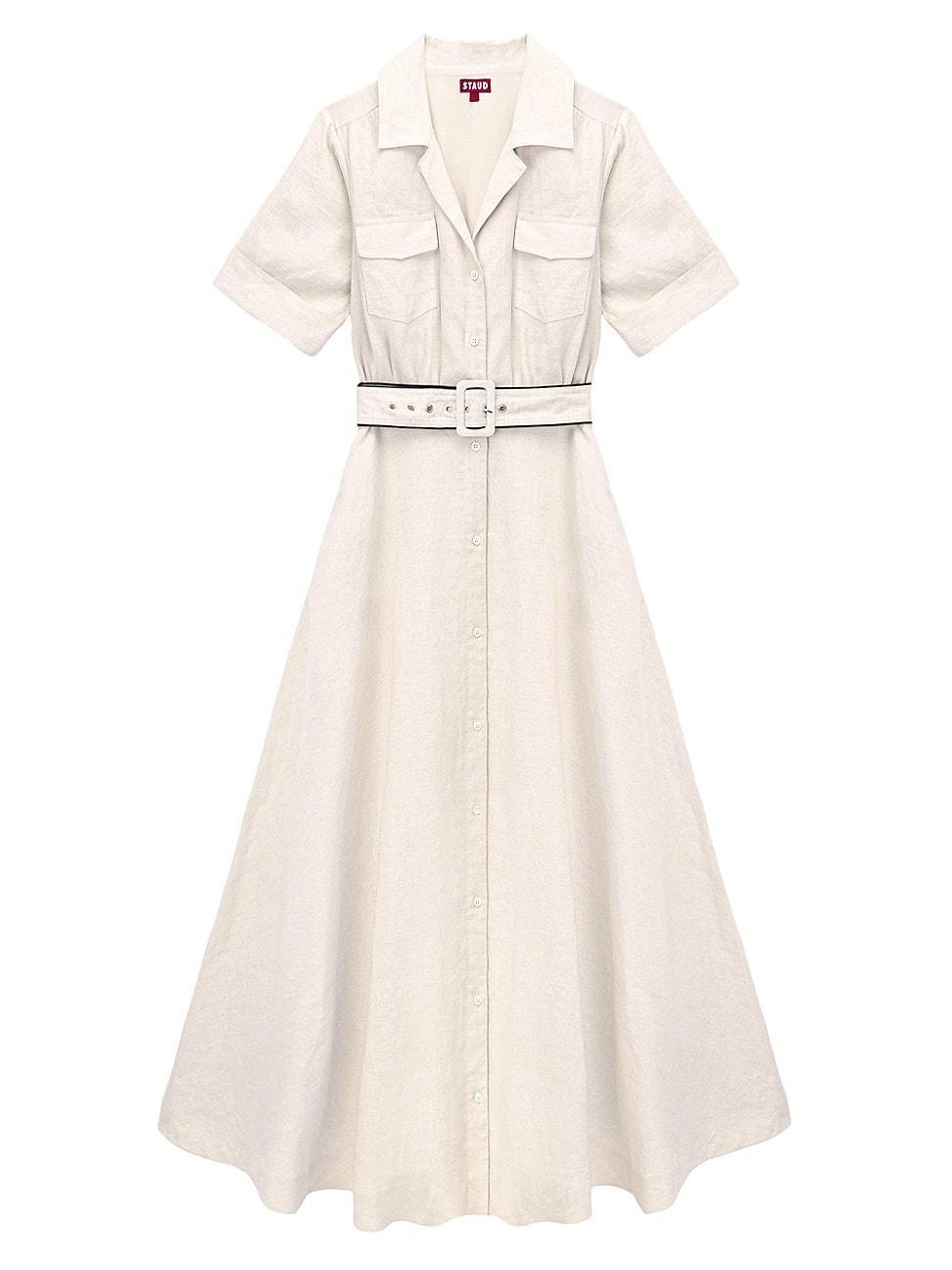 Womens Millie Belted Linen Maxi Dress Product Image