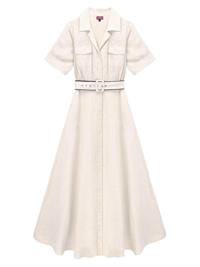 Womens Millie Belted Linen Maxi Dress Product Image