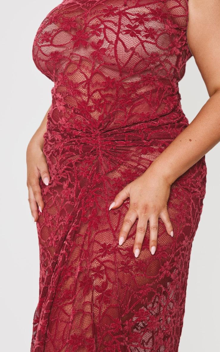 Plus Red Lace Midaxi Dress Product Image