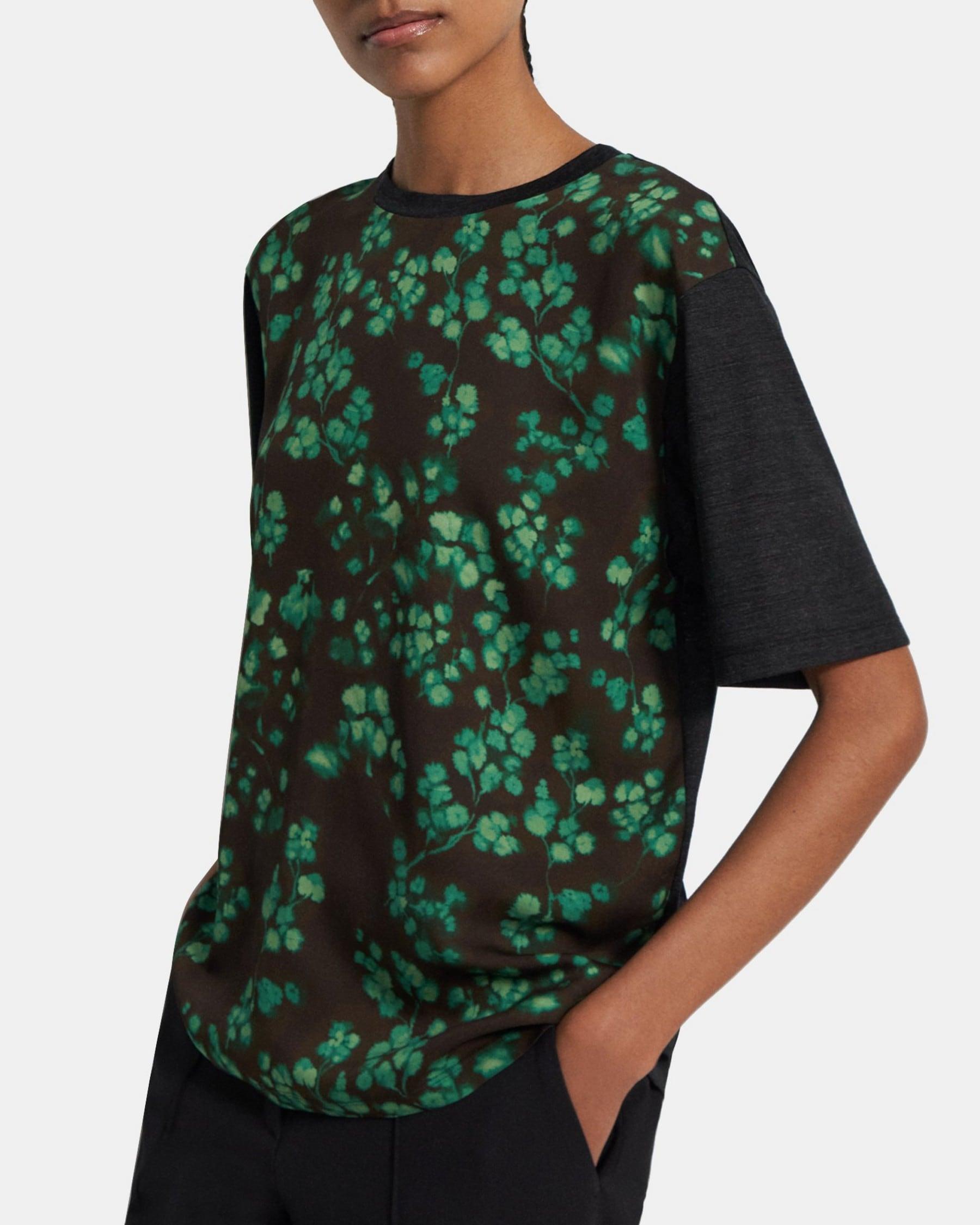 Floral Silk Combo Tee Product Image