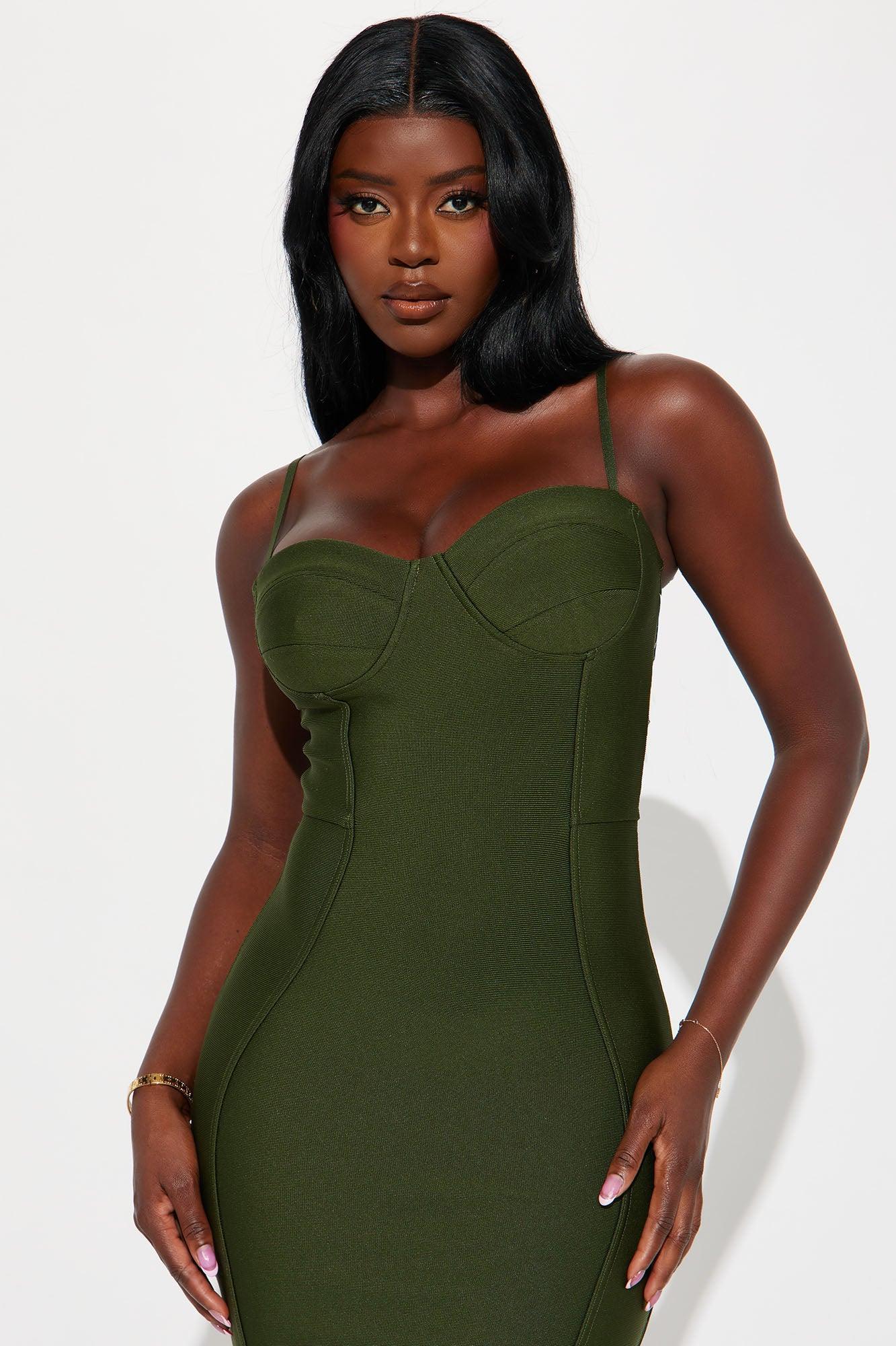 Becky Bandage Midi Dress - Olive Product Image