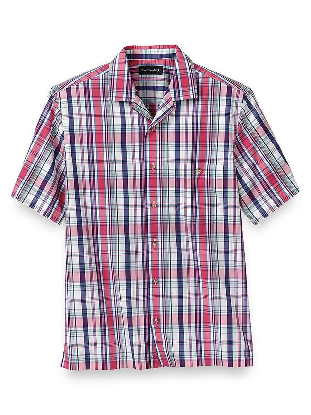 Slim Fit Cotton Plaid Print Casual Shirt Product Image